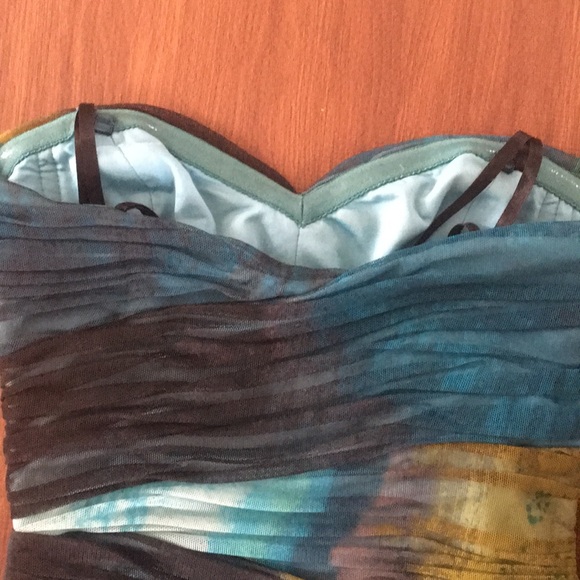 BCBGMAXAZRIA Winnie Aquamarine Watercolor Bodycon - Picture 5 of 6